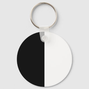 half white half black, half black half white key ring