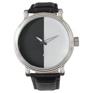 half white half black, half black half white watch
