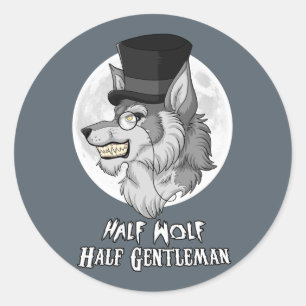 Half Wolf Half Gentleman Classic Round Sticker