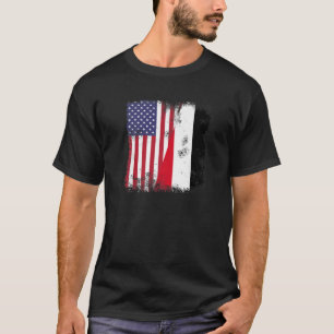 Half Yemeni Yemenite Flag Vintage Yemen USA Gift T-Shirt