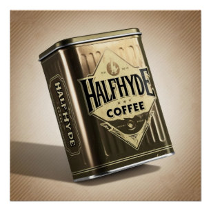 Halfhyde Coffee Co Retro Coffee Tin Poster