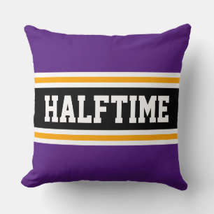 HALFTIME Royal Purple Orange Black Sporty Stripes Cushion