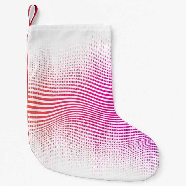 Halftone abstract background. blending lines and d small christmas stocking (Front)