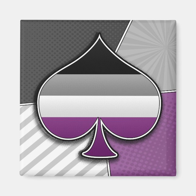 Halftone Asexual Pride Ace Symbol with Flag  Magnet (Front)