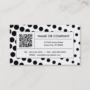 halftone black and white QR code Business Card