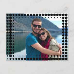 Halftone Black Dots Frame Custom Photo Postcard