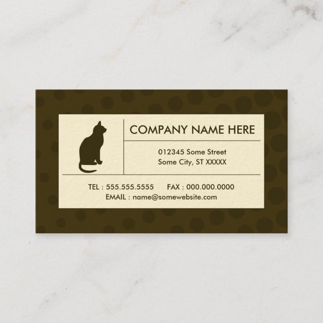 halftone cat business card (Front)