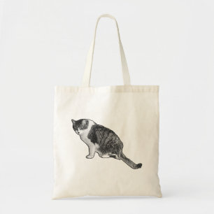 Halftone Cat Graphic Adds Style to Every Errand Tote Bag