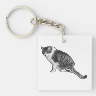 Halftone Cat Keychain Brings Cheer To Travels