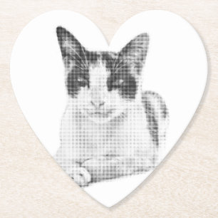 Halftone Cat Paper Coaster