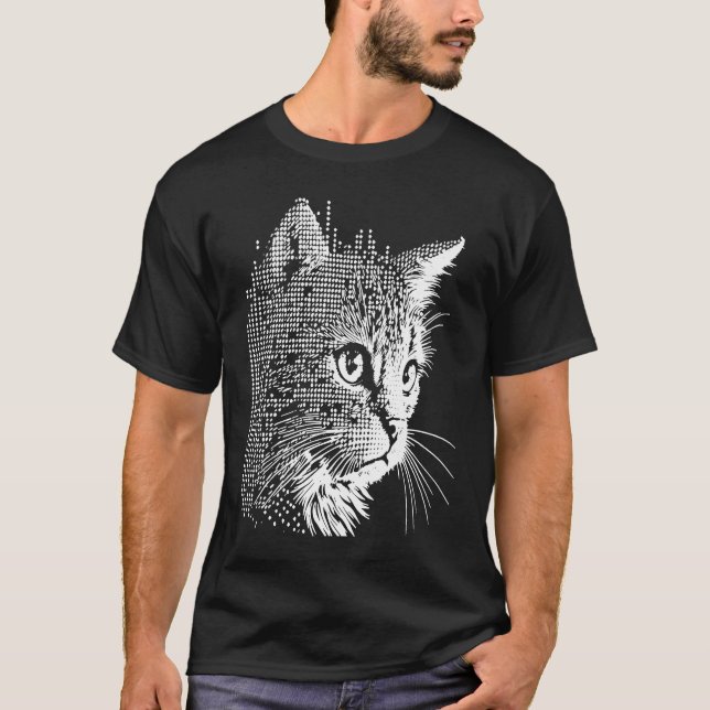 Halftone Cat T-Shirt (Front)