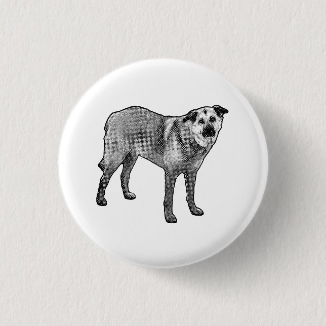 halftone charm, tibetan mix 3 cm round badge (Front)
