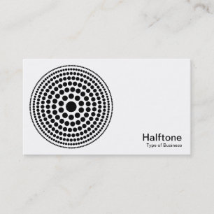 Halftone Circle 01 - Black and White Business Card