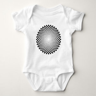 Halftone Circle 02 - Black Baby Bodysuit