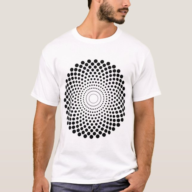 Halftone Circle 02 - Black T-Shirt (Front)