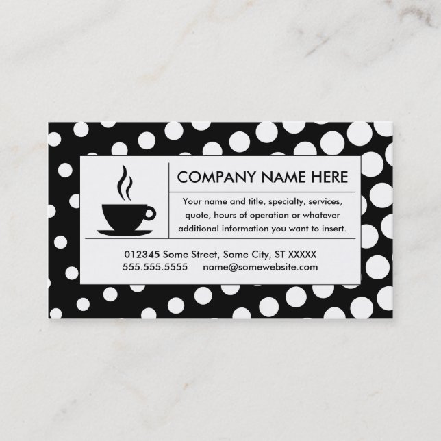 halftone coffee business card (Front)