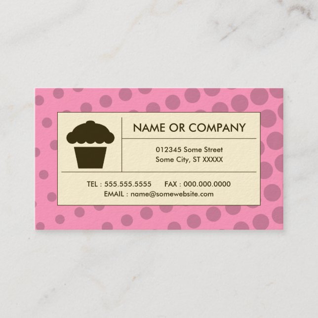 halftone cupcake business card (Front)