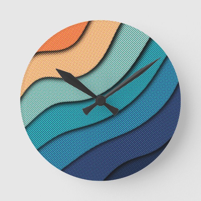 Halftone Cut Effect Round Clock (Front)