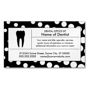 Halftone Dental Office Magnetic Magnetic Business Card