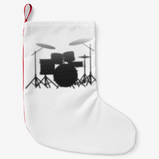 Halftone Drum Kit Small Christmas Stocking (Front)