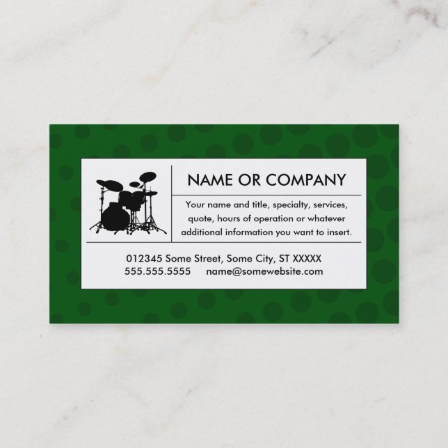 halftone drums business card (Front)