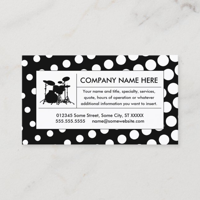 halftone drums business card (Front)