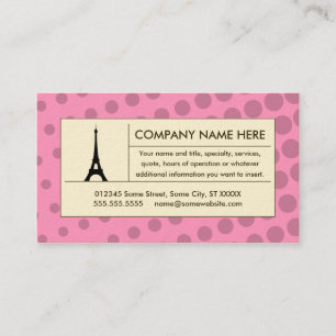 halftone eiffel tower business card