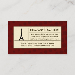 halftone eiffel tower business card