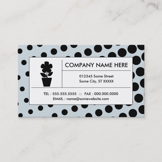 halftone flowers business card (Front)