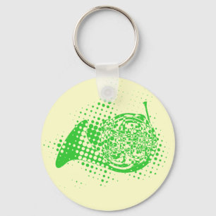 Halftone Horn Key Ring