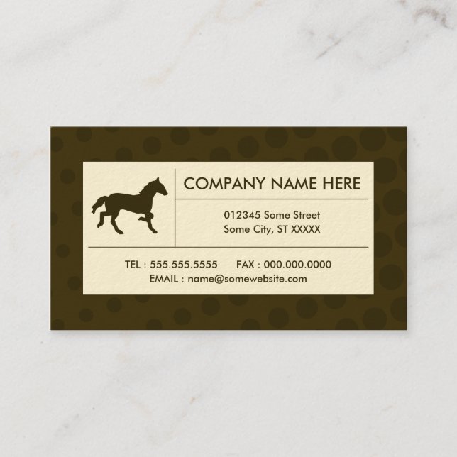 halftone horse business card (Front)