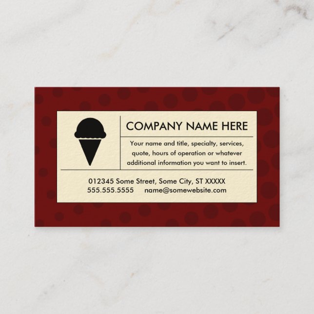 halftone ice cream business card (Front)
