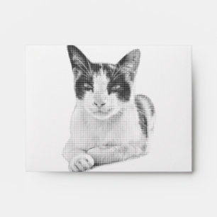 Halftone Kitty Portrait Envelope