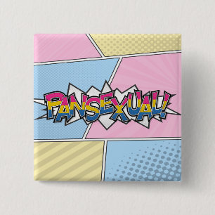 Halftone Pansexual Typography 15 Cm Square Badge