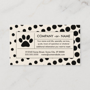 halftone pet paw business card