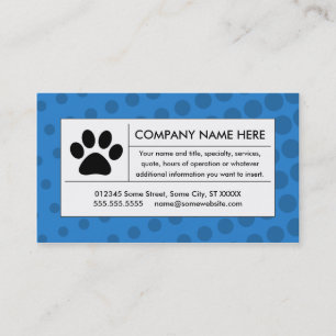 halftone pet paw business card