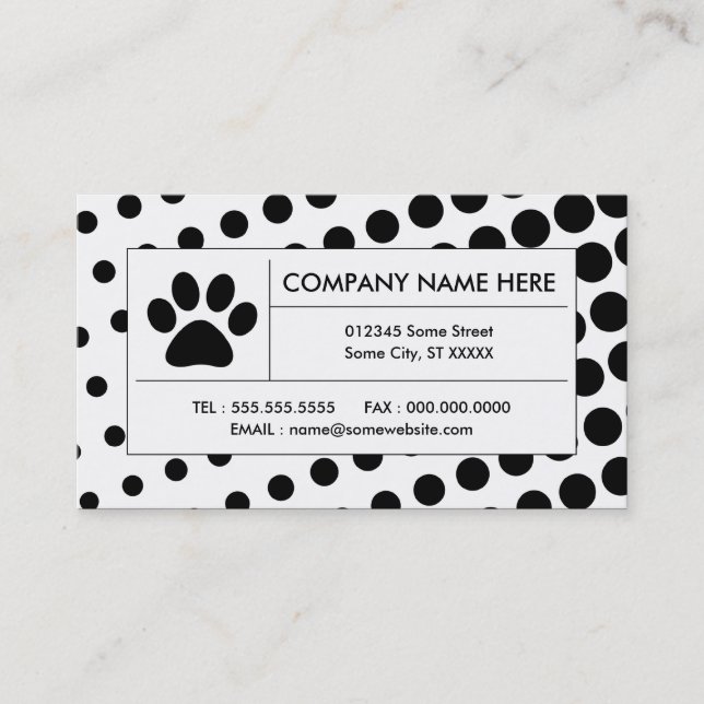 halftone pet paw business card (Front)