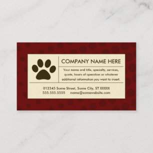 halftone pet paw business card