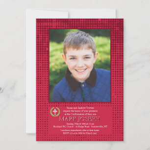 Halftone Red Photo Invitation