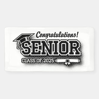 Halftone Retro Congrats Senior Class of 2025 Banner