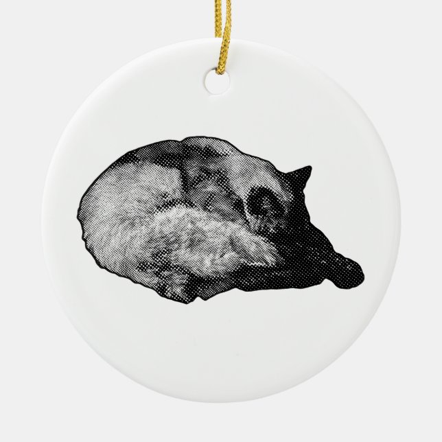 halftone ring peace ceramic ornament (Front)