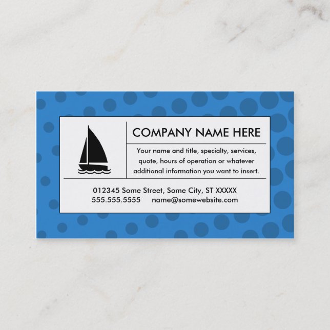 halftone sailing business card (Front)