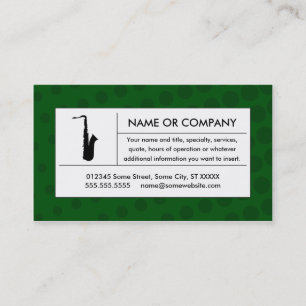 halftone saxophone business card