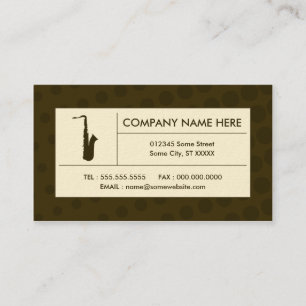 halftone saxophone business card