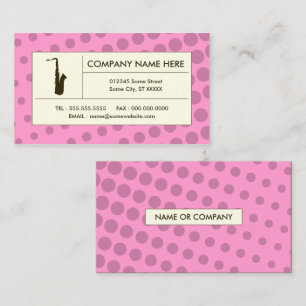 halftone saxophone business card