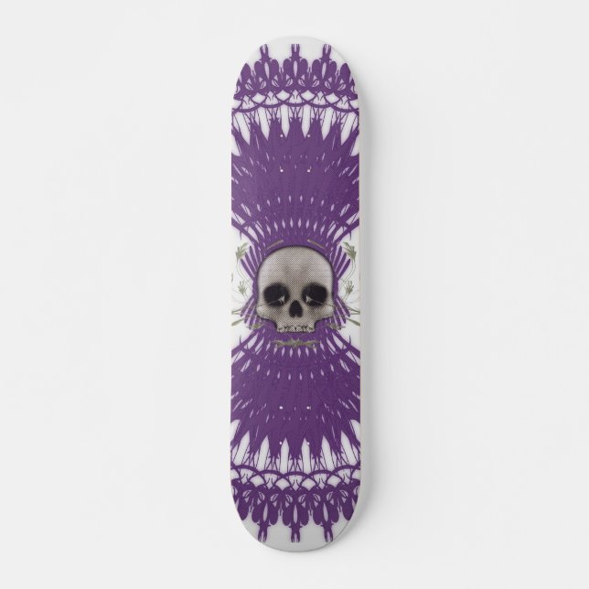 Halftone Skull & Radial Graphics: Skateboard (Front)