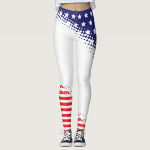Halftone Stars and Stripes Leggings