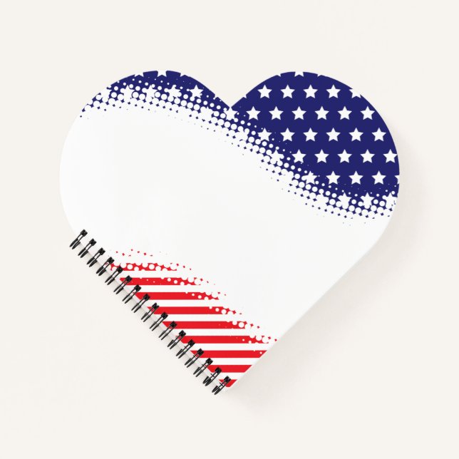 Halftone Stars and Stripes Notebook (Front)