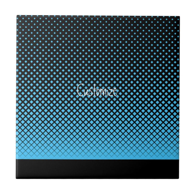 Halftone Vector Diamond Pattern Thunder_Cove Ceramic Tile (Front)