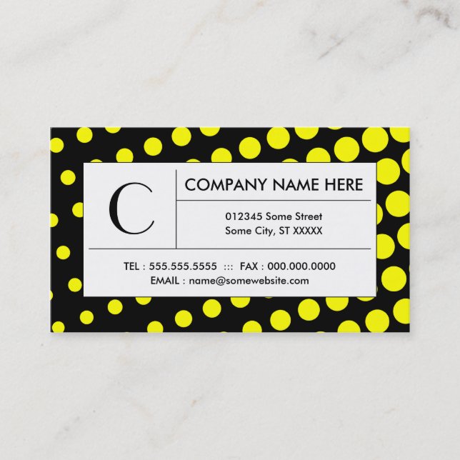 halftone yellow business card (Front)